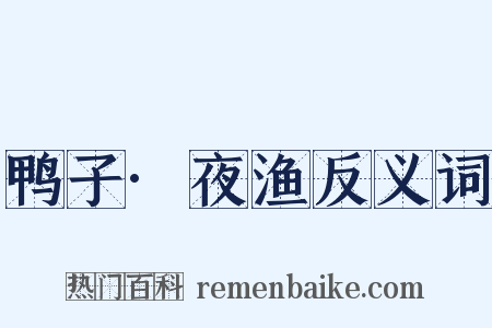 鸭子·夜渔反义词是什么意思的图片